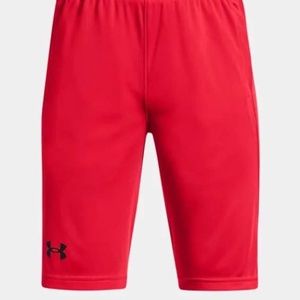 BRAND NEW youth boy under armour velocity red shorts size L & XL (with pockets)